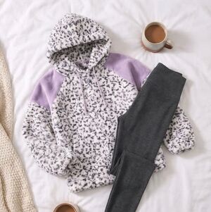 Leopard Print Fleece Hoodie